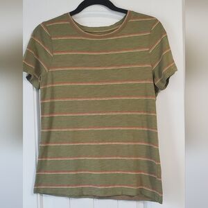 Sonoma Green stripped multi color shirt